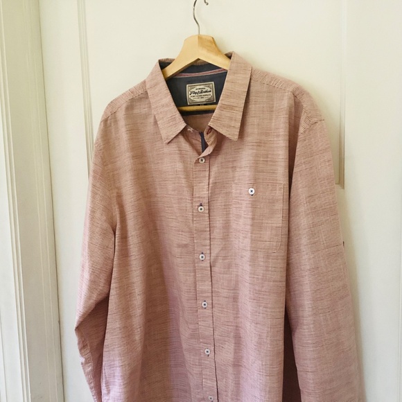 Flag & Anthem Long Sleeve Button Up Shirt Size XXL Short Untucked Striped Cotton - Picture 2 of 12